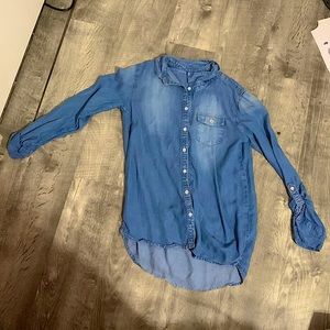 Cat and Jack denim button down girls size 10/12